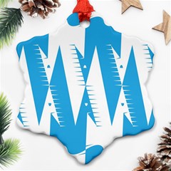 Make Tessellation Bird Tessellation Blue White Ornament (snowflake)