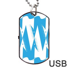 Make Tessellation Bird Tessellation Blue White Dog Tag Usb Flash (one Side)