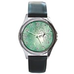 Glass Splashback Abstract Pattern Butterfly Round Metal Watch Front