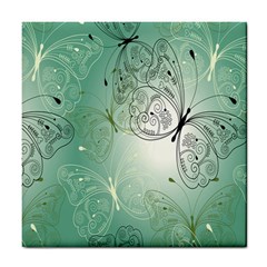 Glass Splashback Abstract Pattern Butterfly Tile Coasters