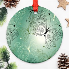 Glass Splashback Abstract Pattern Butterfly Ornament (round)