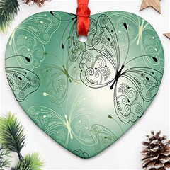 Glass Splashback Abstract Pattern Butterfly Ornament (heart) by Mariart