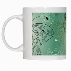 Glass Splashback Abstract Pattern Butterfly White Mugs