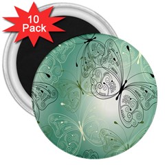 Glass Splashback Abstract Pattern Butterfly 3  Magnets (10 Pack) 