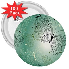 Glass Splashback Abstract Pattern Butterfly 3  Buttons (100 Pack) 