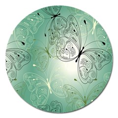 Glass Splashback Abstract Pattern Butterfly Magnet 5  (round)