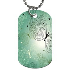 Glass Splashback Abstract Pattern Butterfly Dog Tag (one Side) by Mariart