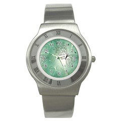 Glass Splashback Abstract Pattern Butterfly Stainless Steel Watch