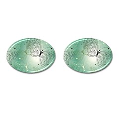 Glass Splashback Abstract Pattern Butterfly Cufflinks (oval) by Mariart