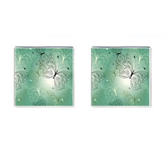 Glass Splashback Abstract Pattern Butterfly Cufflinks (square) by Mariart