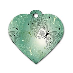 Glass Splashback Abstract Pattern Butterfly Dog Tag Heart (one Side) by Mariart