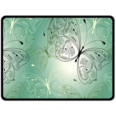 Glass Splashback Abstract Pattern Butterfly Fleece Blanket (large)  by Mariart