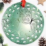 Glass Splashback Abstract Pattern Butterfly Round Filigree Ornament (Two Sides) Front