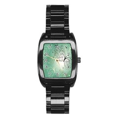 Glass Splashback Abstract Pattern Butterfly Stainless Steel Barrel Watch by Mariart