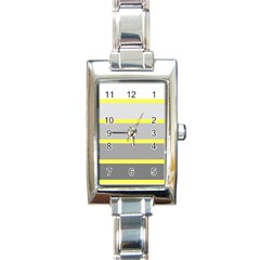 Molly Gender Line Flag Yellow Grey Rectangle Italian Charm Watch