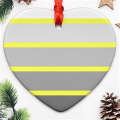 Molly Gender Line Flag Yellow Grey Ornament (heart)