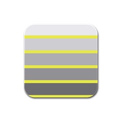 Molly Gender Line Flag Yellow Grey Rubber Square Coaster (4 Pack) 