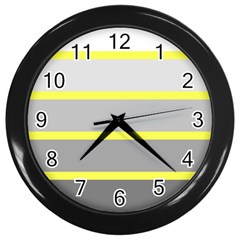 Molly Gender Line Flag Yellow Grey Wall Clocks (black) by Mariart