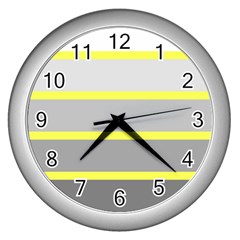 Molly Gender Line Flag Yellow Grey Wall Clocks (silver) 