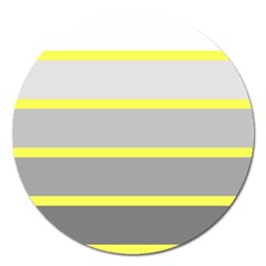 Molly Gender Line Flag Yellow Grey Magnet 5  (round)