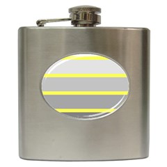 Molly Gender Line Flag Yellow Grey Hip Flask (6 Oz) by Mariart