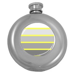 Molly Gender Line Flag Yellow Grey Round Hip Flask (5 Oz) by Mariart