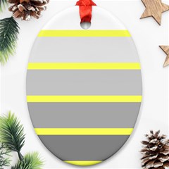 Molly Gender Line Flag Yellow Grey Oval Ornament (two Sides) by Mariart