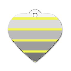 Molly Gender Line Flag Yellow Grey Dog Tag Heart (one Side) by Mariart