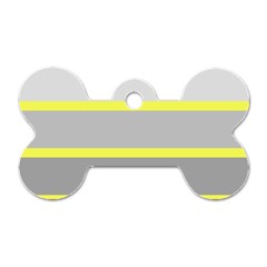 Molly Gender Line Flag Yellow Grey Dog Tag Bone (two Sides) by Mariart