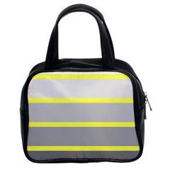 Molly Gender Line Flag Yellow Grey Classic Handbags (2 Sides) by Mariart