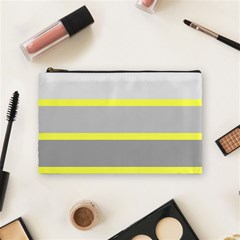 Molly Gender Line Flag Yellow Grey Cosmetic Bag (medium) 