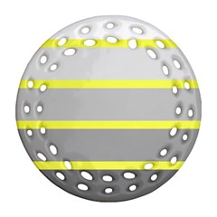 Molly Gender Line Flag Yellow Grey Round Filigree Ornament (two Sides) by Mariart