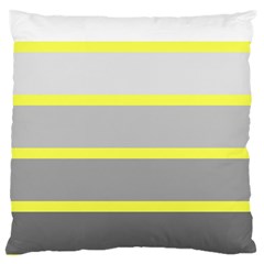 Molly Gender Line Flag Yellow Grey Large Cushion Case (one Side) by Mariart