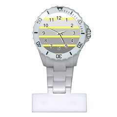 Molly Gender Line Flag Yellow Grey Plastic Nurses Watch by Mariart