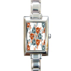 Make Tessellation Fish Tessellation Blue White Rectangle Italian Charm Watch