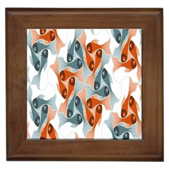 Make Tessellation Fish Tessellation Blue White Framed Tiles