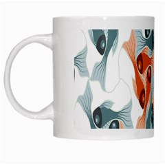 Make Tessellation Fish Tessellation Blue White White Mugs