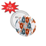 Make Tessellation Fish Tessellation Blue White 1.75  Buttons (10 pack) Front