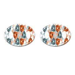 Make Tessellation Fish Tessellation Blue White Cufflinks (oval) by Mariart