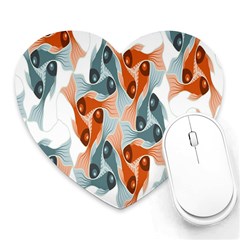 Make Tessellation Fish Tessellation Blue White Heart Mousepads by Mariart