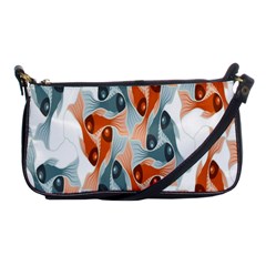 Make Tessellation Fish Tessellation Blue White Shoulder Clutch Bags