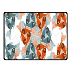 Make Tessellation Fish Tessellation Blue White Fleece Blanket (small) by Mariart