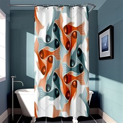 Make Tessellation Fish Tessellation Blue White Shower Curtain 36  X 72  (stall)  by Mariart