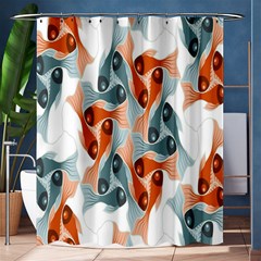 Make Tessellation Fish Tessellation Blue White Shower Curtain 60  X 72  (medium)  by Mariart