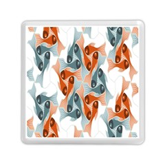 Make Tessellation Fish Tessellation Blue White Memory Card Reader (square)  by Mariart