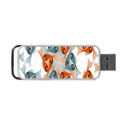 Make Tessellation Fish Tessellation Blue White Portable Usb Flash (one Side) by Mariart