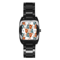 Make Tessellation Fish Tessellation Blue White Stainless Steel Barrel Watch by Mariart