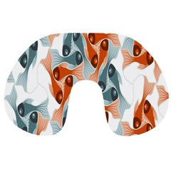 Make Tessellation Fish Tessellation Blue White Travel Neck Pillows by Mariart