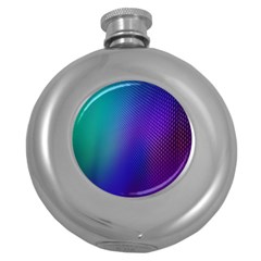 Galaxy Blue Purple Round Hip Flask (5 Oz) by Mariart