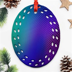 Galaxy Blue Purple Oval Filigree Ornament (two Sides) by Mariart